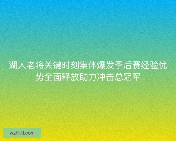 湖人老将关键时刻集体爆发季后赛经验优势全面释放助力冲击总冠军 湖人老将关键时刻集体爆发季后赛经验优势全面释放助力冲击总冠军