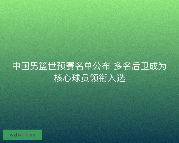 中国男篮世预赛名单公布 多名后卫成为核心球员领衔入选 中国男篮世预赛名单公布 多名后卫成为核心球员领衔入选
