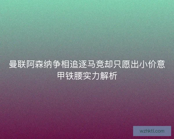 曼联阿森纳争相追逐马竞却只愿出小价意甲铁腰实力解析
